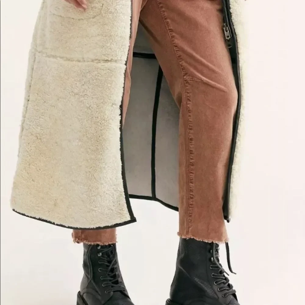 Free People Combat Boot Black Embossed Lace Up Zip Back - Picture 4 of 7